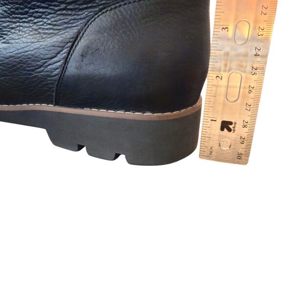 Vionic Lani Black Leather Lace Up Boots Size 9.5 Low Heel Comfort Edgy Grunge - Picture 9 of 10